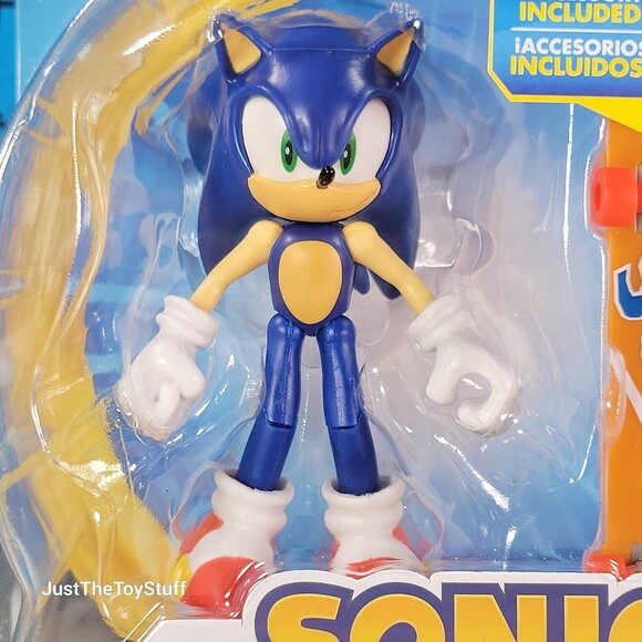Jakks Pacific Sonic the Hedgehog w/ Skateboard 4" Collectible Video Game Figure - Picture 5 of 8